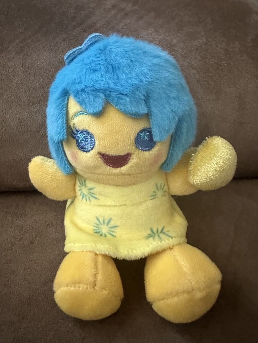 Plush Blue-Haired Yellow Doll - Kids Toy